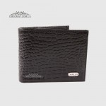 Кошелек мужской CANPELLINI 1409 Кожаный На 8 карт и С отделением для мелочи на кнопке 2 BLACK CROCO Черный  Черный