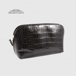 Косметичка женская CANPELLINI 436 Кожаная На одно отделение 2 BLACK CROCO Черный  Черный