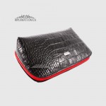 Косметичка женская CANPELLINI 436 Кожаная На одно отделение P2 BLACK CROCO Черный  Черный