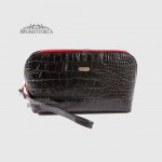 Косметичка женская CANPELLINI 436 Кожаная На одно отделение P2 BLACK CROCO Черный  Черный