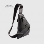 Сумка-Рюкзак на одно плечо CANPELLINI 1012 Кожаный На 4 отделения 7 BLACK FLOATER Черный  Черный