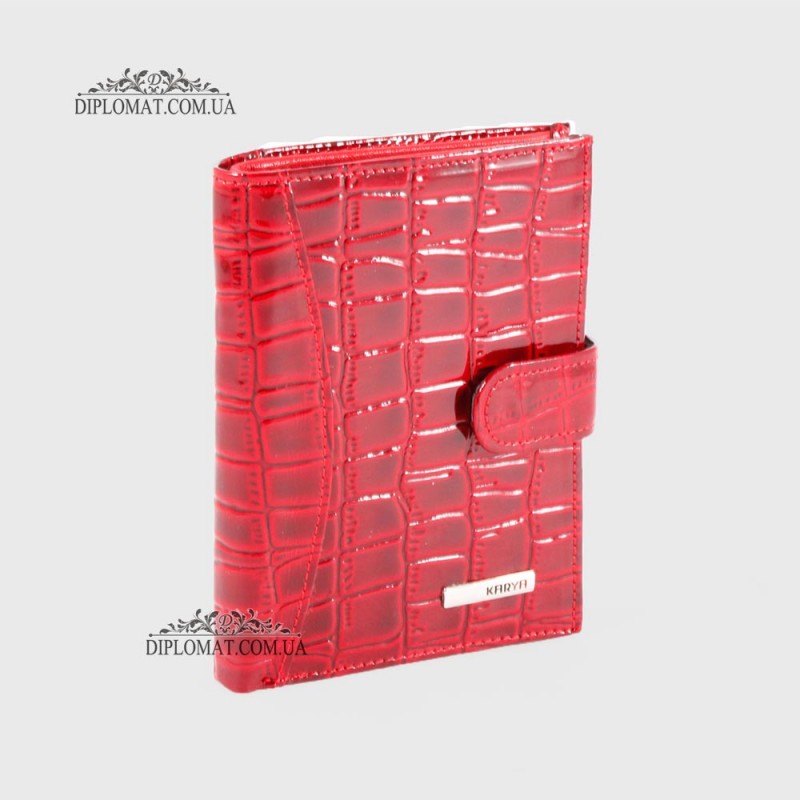Обложка кожаная для автодокуменов с отделением для денег KARYA 440  08 Красный/Розовый
