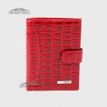 Обложка кожаная для автодокуменов с отделением для денег KARYA 440  08 Красный/Розовый