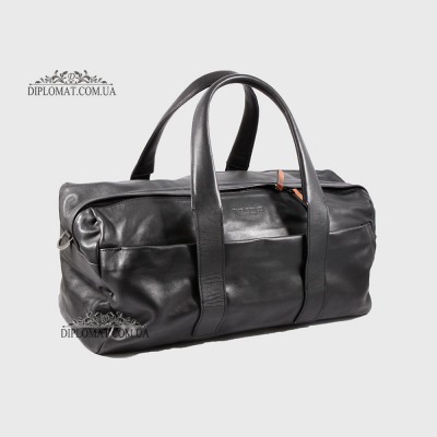 Сумка спортивная дорожная кожаная THE BOND 1137 среднего размера 01 Arsel Black