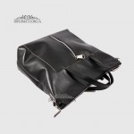Сумка Женская Кожаная VALIENTE 934 c двумя ручками и ремнем на плечо  BLACK floater Черный