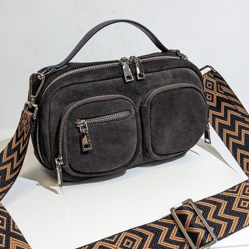 Сумка Женская Кожаная VALIENTE 1244  SUEDE Brown Замш Коричневый  