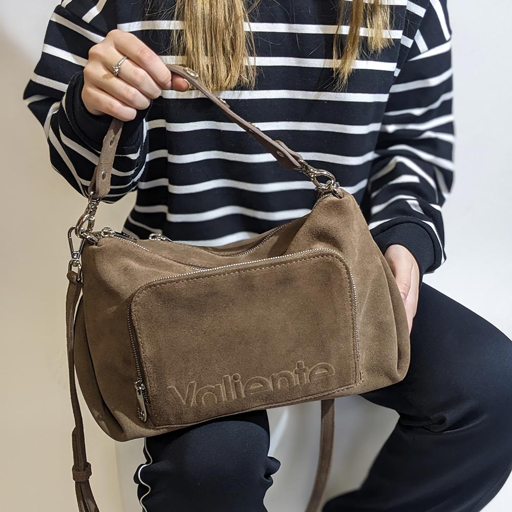 Купить Женскую Сумку VALIENTE 1378 SUEDE Brown Замш Коричневый в