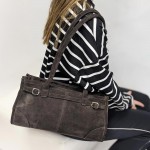 Сумка Женская Кожаная VALIENTE 1400  SUEDE D.Brown Замш Т.Коричневый  