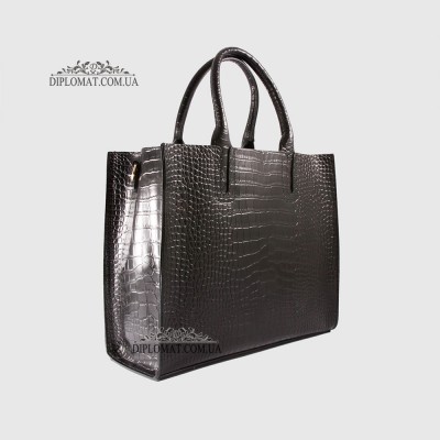 Сумка Женская BELLINI модель MONTECRISTO TOTE Элегантная и Роскошная из натур.  кожи класса Premium BLACK croco