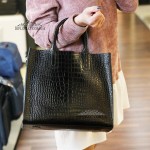 Сумка Женская BELLINI модель MONTECRISTO TOTE Элегантная и Роскошная из натур.  кожи класса Premium  BLACK croco Черный