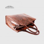 Сумка Женская BELLINI модель MONTECRISTO TOTE Элегантная и Роскошная из натур.  кожи класса Premium  BROWN phyton Красный питон