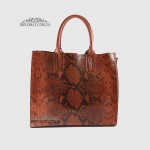 Сумка Женская BELLINI модель MONTECRISTO TOTE Элегантная и Роскошная из натур.  кожи класса Premium  BROWN phyton Красный питон