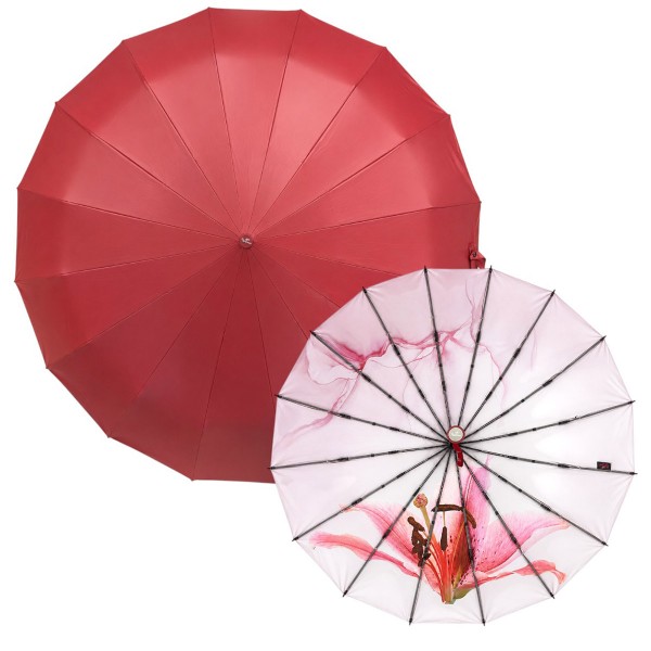 Зонт Автомат POPULAR 299-16- RED PU Polyester