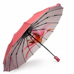 Зонт женский автомат POPULAR 299-16 Coral Lily 16 спиц Красный