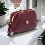 Женская кожаная сумка TERGAN 78865 BORDO FLOATER бордового цвета