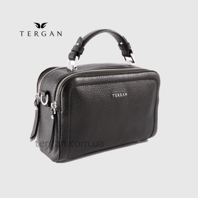 Сумка женская TERGAN 79133 кожаная маленькая с ремнем через плечоSIYAH FLOATER Черный
