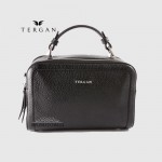 Сумка женская TERGAN 79133 кожаная маленькая с ремнем через плечо SIYAH FLOATER Черный