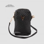 Сумка Женская VALIENTE 1125 Кожаная Маленькая Ремень через плечо SHANTAL Black Sauvage Black Черный