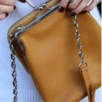 Сумка с фермуаром Женская Кожаная DIVITEI 1104 С отделением на защелке и молнии BROWN floater Коричневый
