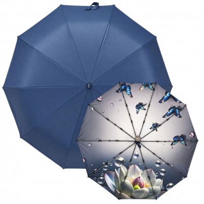 Зонт женский автомат Три Слона N7568 D.Blue_1 PU Polyester