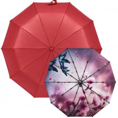 Зонт женский автомат Три Слона N7568 RED PU Polyester