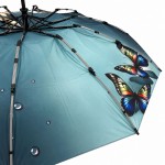 Женский зонт автомат Три Слона N7568-Butterfly Голубая магнолия, Темно Бирюзовый
