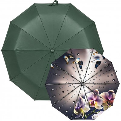 Зонт женский автомат Три Слона N7568 Green_1 PU Polyester