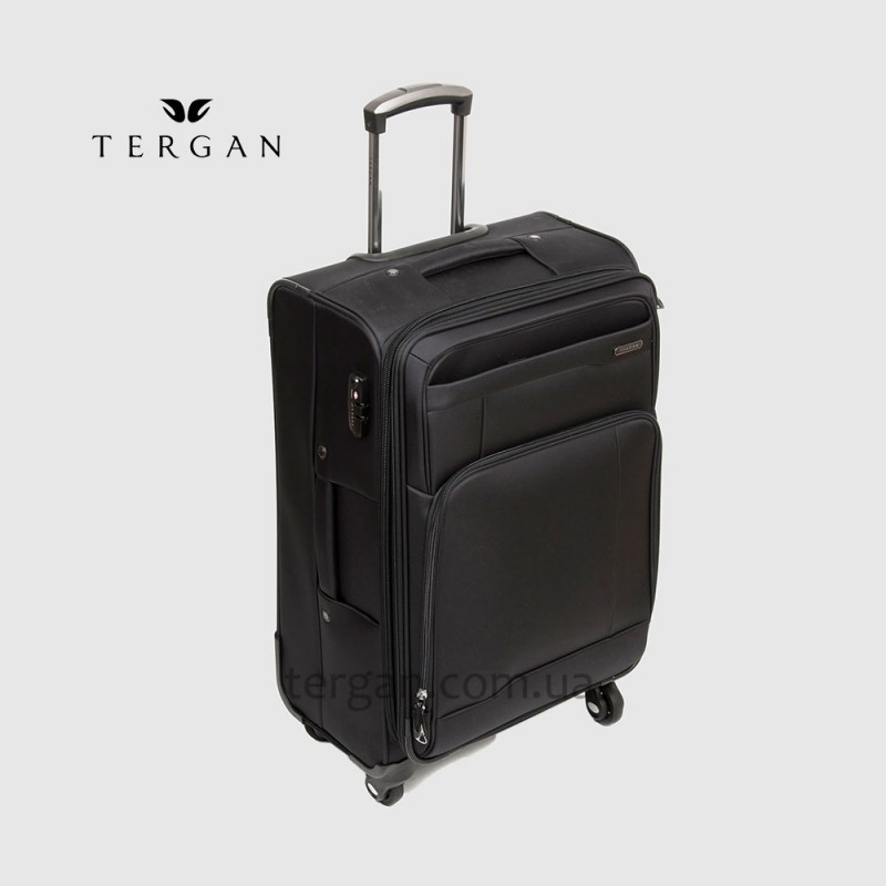 Чемодан текстильный TERGAN 46124 Средний На колесах с отделением под ноутбук SIYAH Textile Черный