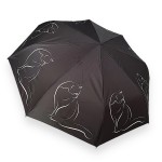 Зонт Автомат LUCKY ELEPHANTS DI-801- 1 Pongee Прочный Легкий Функция Антиветер Ручка прямая Купол Понж  BLACK Черный