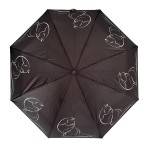 Зонт Автомат LUCKY ELEPHANTS DI-801- 1 Pongee Прочный Легкий Функция Антиветер Ручка прямая Купол Понж  BLACK Черный