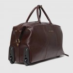 Сумка дорожная кожаная TONY BELLUCCI T-5263 на колесах  KR-04 BROWN Коричневый 