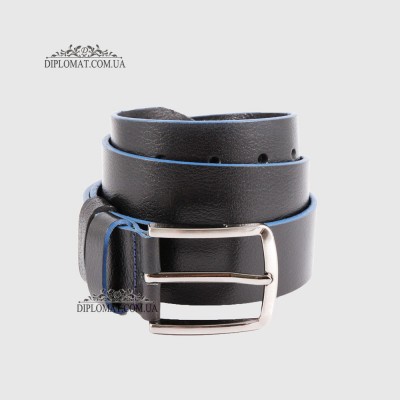 Ремень мужской для джинс RINO 6711145527683 Черный с синимSTD LTH