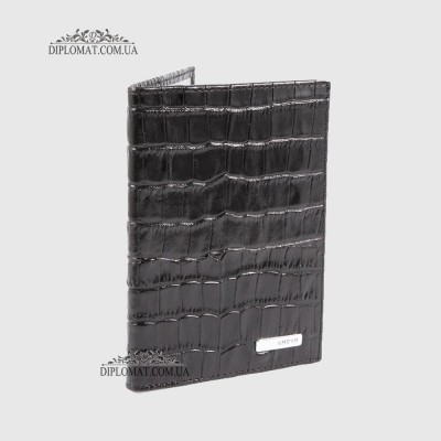 Обложка для паспорта из натуральной кожи с отделениями для карт KARYA 094 53 Black Croco