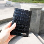 Обложка для паспорта из натуральной кожи с отделениями для карт KARYA 094  53 Черный