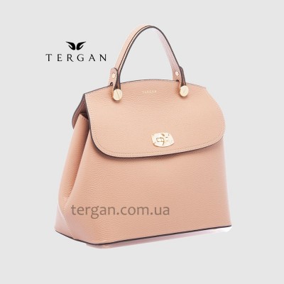 Сумка женская кожаная TERGAN 79121 Стильная Средняя с ремнем через плечоNUDE FLOATER