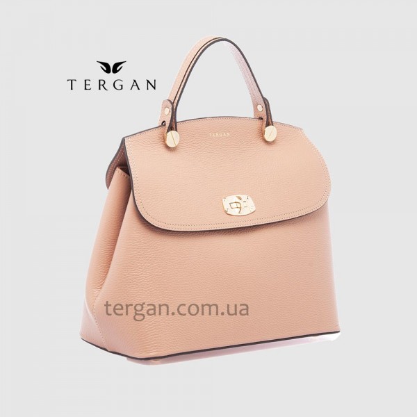 Сумка женская кожаная TERGAN 79121 Стильная Средняя с ремнем через плечоNUDE FLOATER