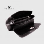 Сумка женская кожаная TERGAN 79121 Стильная Средняя с ремнем через плечо SIYAH PITON/SIYAH RUSTIC Черный Черный
