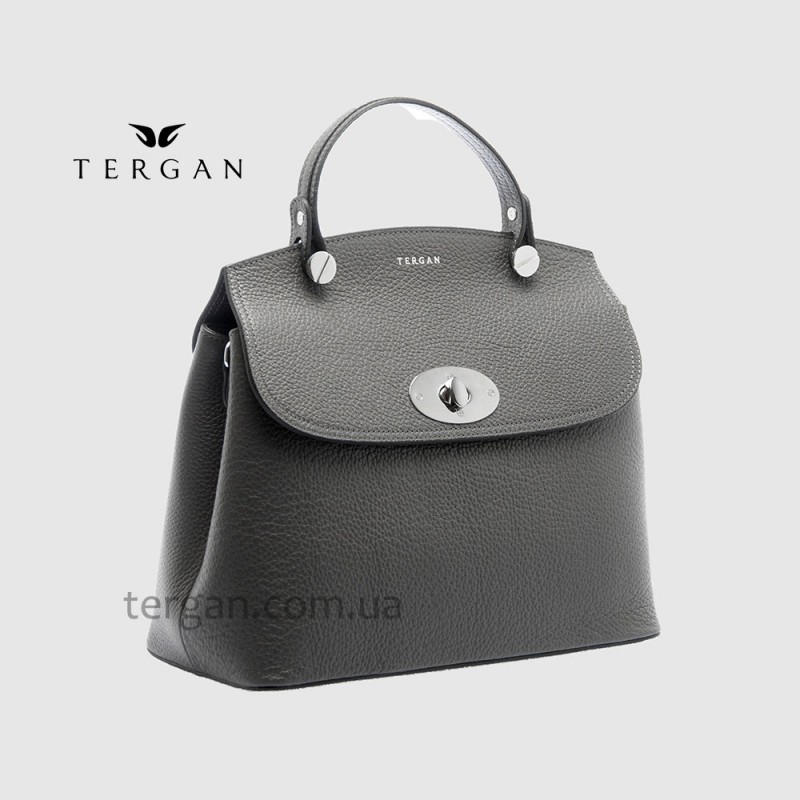 Сумка женская кожаная TERGAN 79121 Стильная Средняя с ремнем через плечо GRI FLOATER Чр
