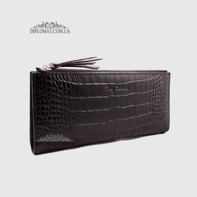 Кошелек-Клатч женский TONY BELLUCCI T-860 С двумя отделениями на молнии356 BLACK Croco Черный