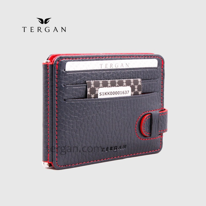 Зажим для денег TERGAN 1637 На 10 отделений под кредитные карточки  LACIVERT FLOATER/KIRMIZI FLOATER 