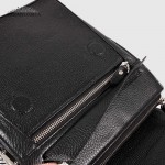 Сумка мужская кожаная REFORM 3027 с ремнем через плечона три отделения 45 Черный