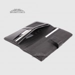 Кожаный мужской кошелек для документов на кнопке TERGAN 5725 SIYAH FLOATER SIYAH LATIGO