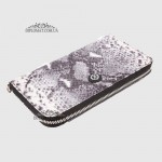 Кошелек Клатч TERGAN 5734 на молнии кожаный  BEYAZ ANACONDA / SIYAH RUSTIC