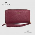 Кошелек Клатч TERGAN 5734 на молнии кожаный  BORDO FLOATER Красный