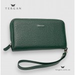 Кошелек-клатч кожаный на молнии TERGAN 5734  KOYU YESIL FLOATER 