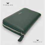 Кошелек-клатч кожаный на молнии TERGAN 5734  KOYU YESIL FLOATER 