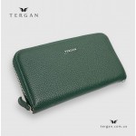 Кошелек-клатч кожаный на молнии TERGAN 5734  KOYU YESIL FLOATER 