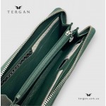 Кошелек-клатч кожаный на молнии TERGAN 5734  KOYU YESIL FLOATER 