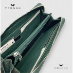 Кошелек-клатч кожаный на молнии TERGAN 5734  KOYU YESIL FLOATER 