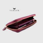 Кошелек Клатч TERGAN 5734 на молнии кожаный  MOR FLOATER Бордовый/Пурпурный